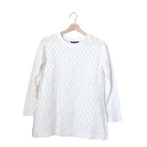 Banana Republic | Geometric Cut Out Top | White | XS